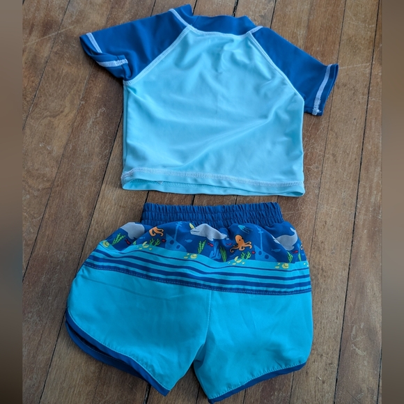 Rash guard and swim shorts - Picture 2 of 4